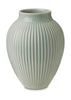 Knabstrup Keramik Vase With Grooves H 20 Cm, Mint Green