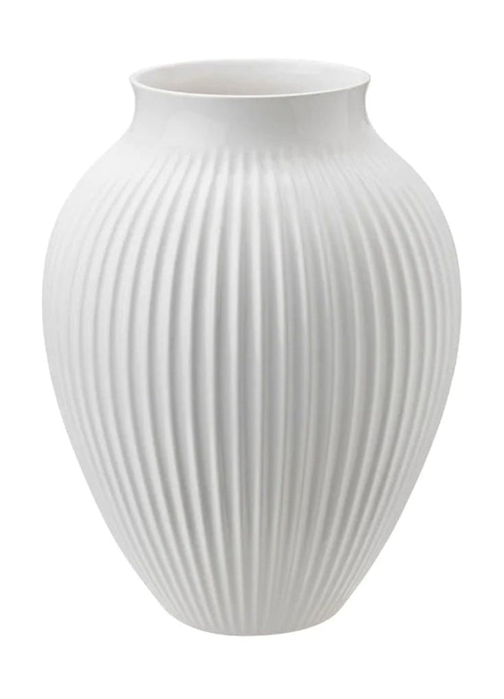 Wazon Keramik Keramik z rowkami H 27 cm, biały