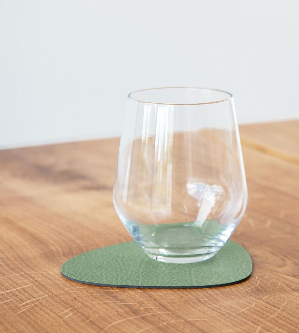 LIND DNA Curve Glass Coaster Hippo Hippo Hippo, Forest Green