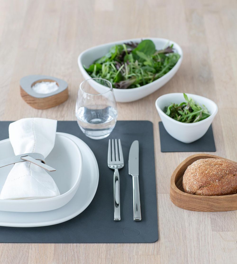 Lind DNA Square Placemat Nupo Leather L, antracyt
