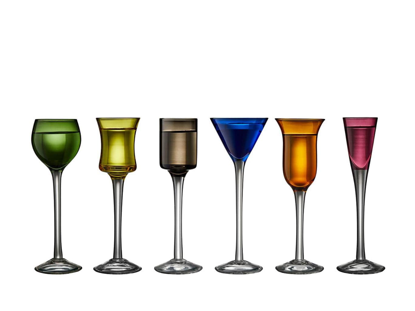 Lyngby Glas Schnapps Glass Glass Asorted Colours, 6 szt.
