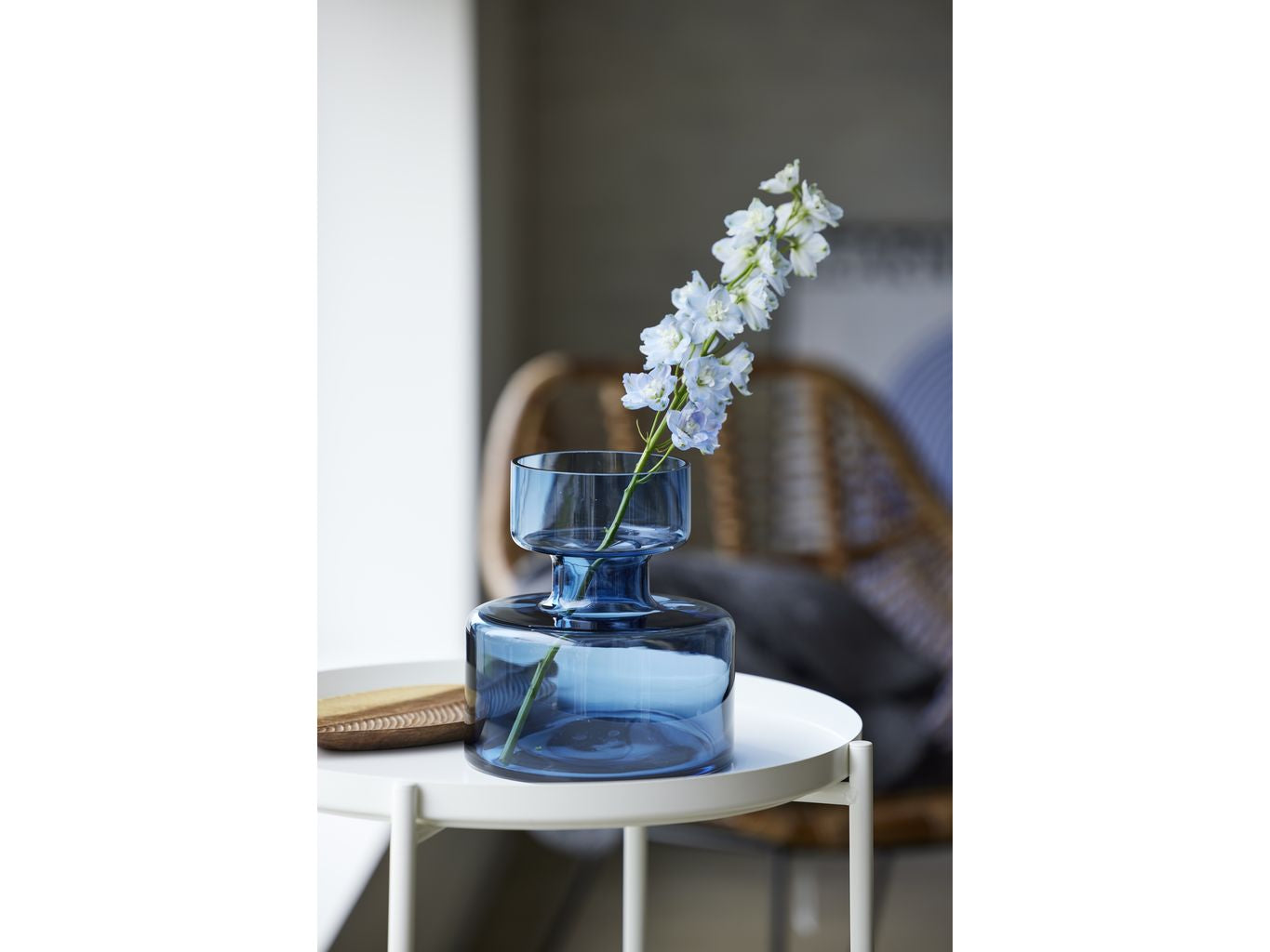 Lyngby Glas wazon rurowy H: 20 cm, niebieski