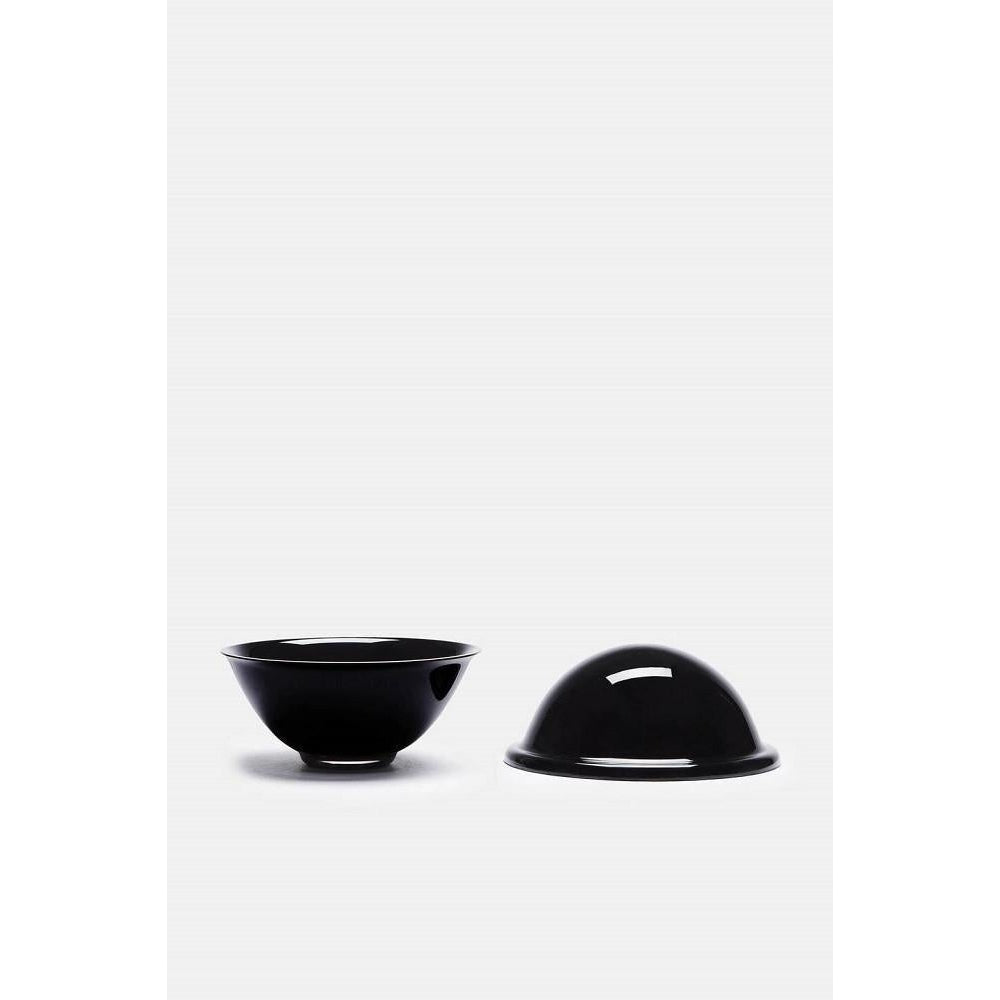 Lyngby Rhombe Chapeau Bowl z pokrywką, czarny, duży