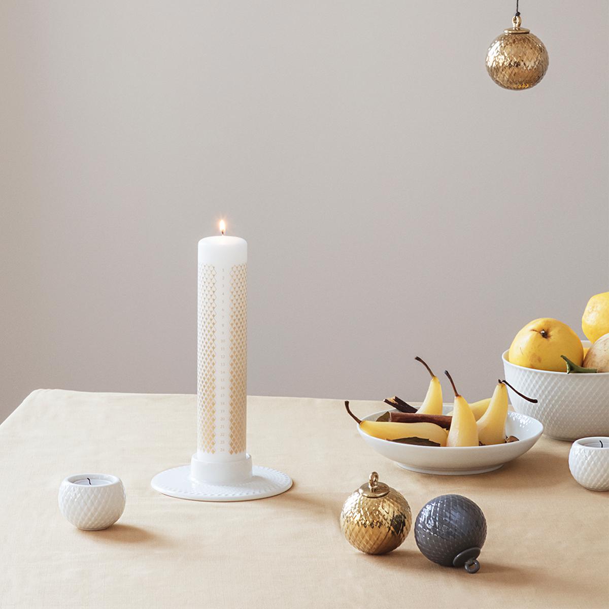 Lyngby Rhombe Calendar Candle Ø5cm w pełni wyrafinowany specjalny wosk, wielolarowany