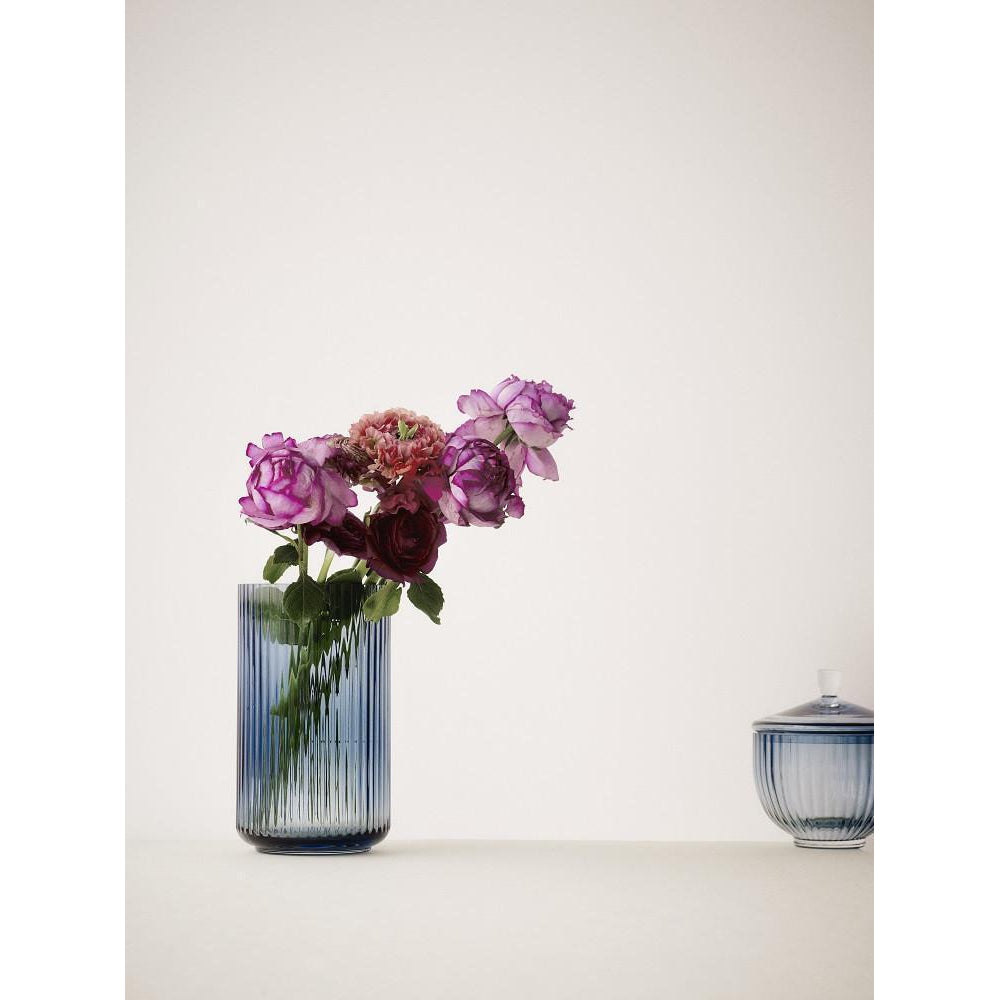 Lyngby wazon niebieskie szkło, 12 cm
