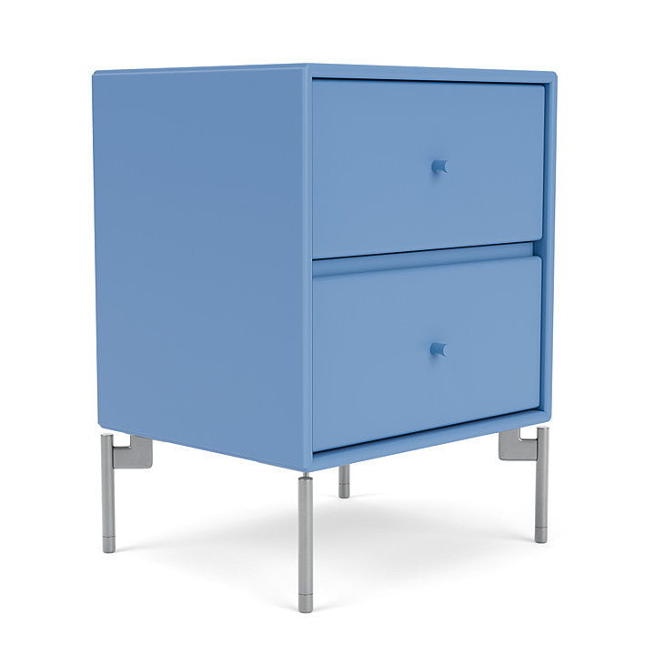 Moduł szuflady dryfu Montana z nogami, Azure Blue/Matt Chrome