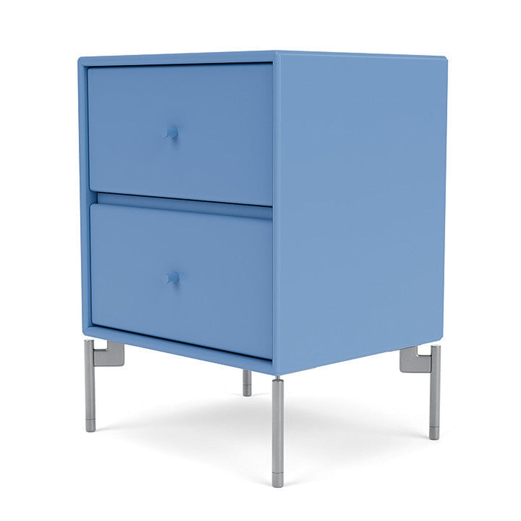 Moduł szuflady dryfu Montana z nogami, Azure Blue/Matt Chrome