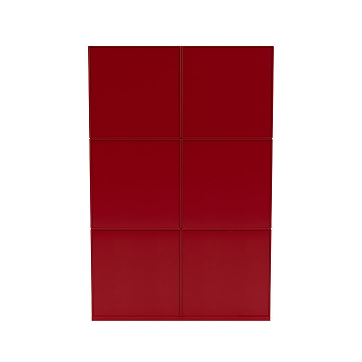 Montana Read Spacious Bookshelf With 3 Cm Plinth, Beetroot Red