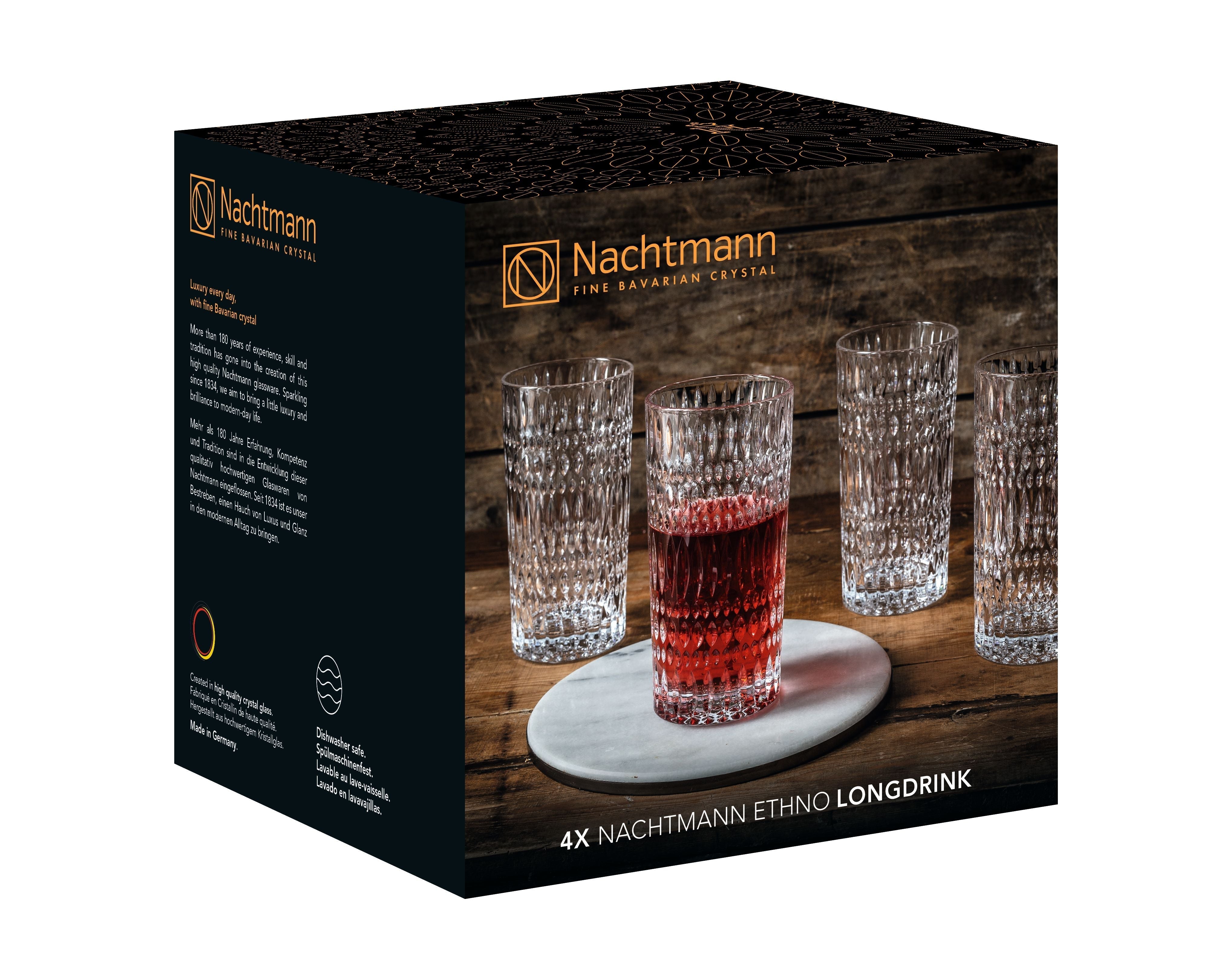 Nachtmann Ethno Long Drink Glass 434 ML, zestaw 4