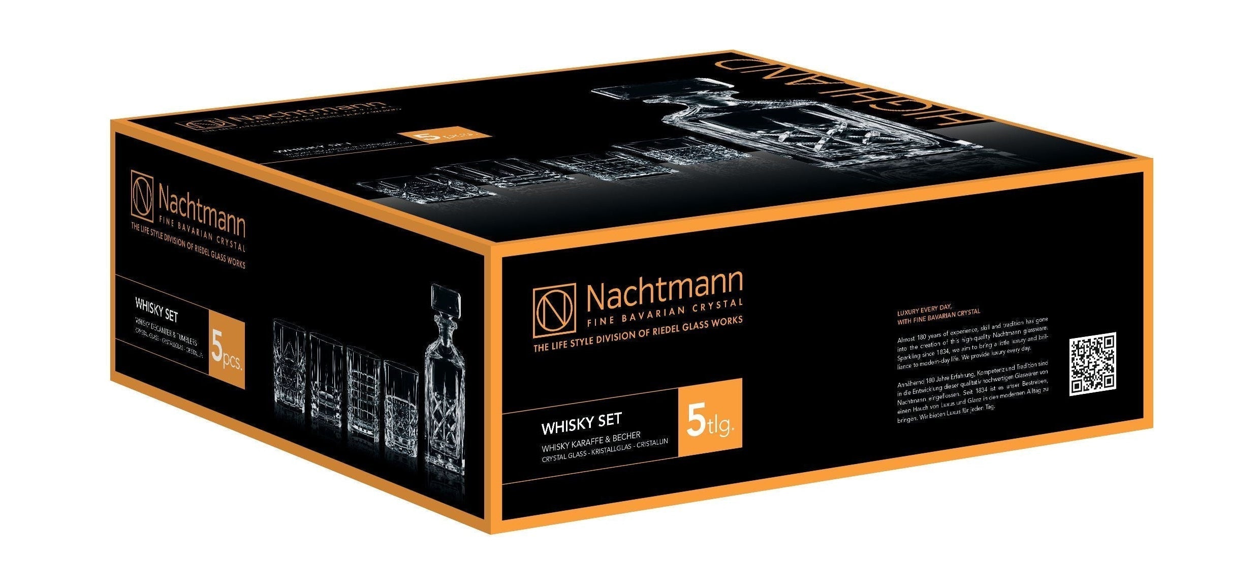 Nachtmann Highland Whisky Sæt, 1 Carafe + 4 szklanki