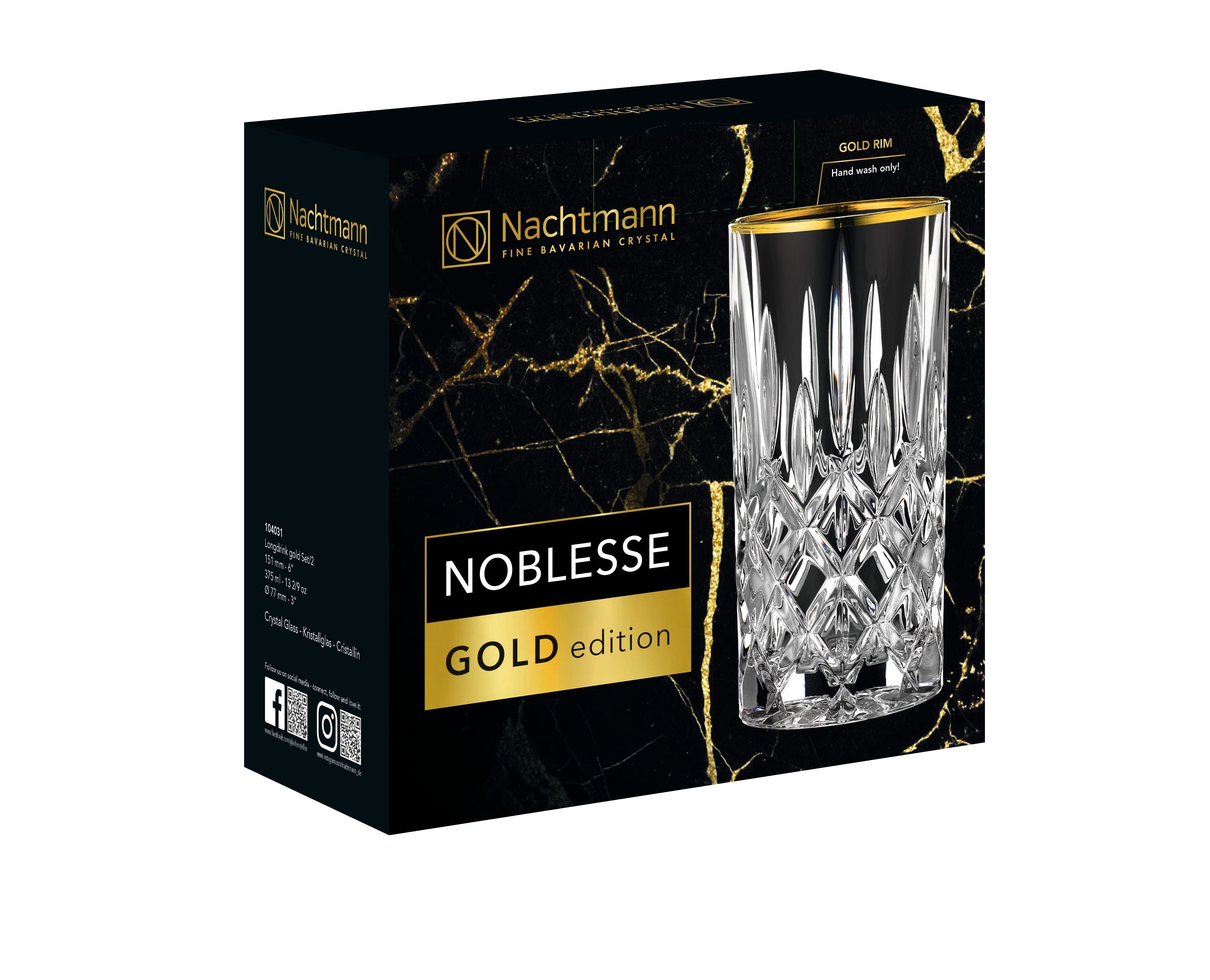 Nachtmann Noblesse Gold Long Drink Glass 375 ml, zestaw 2