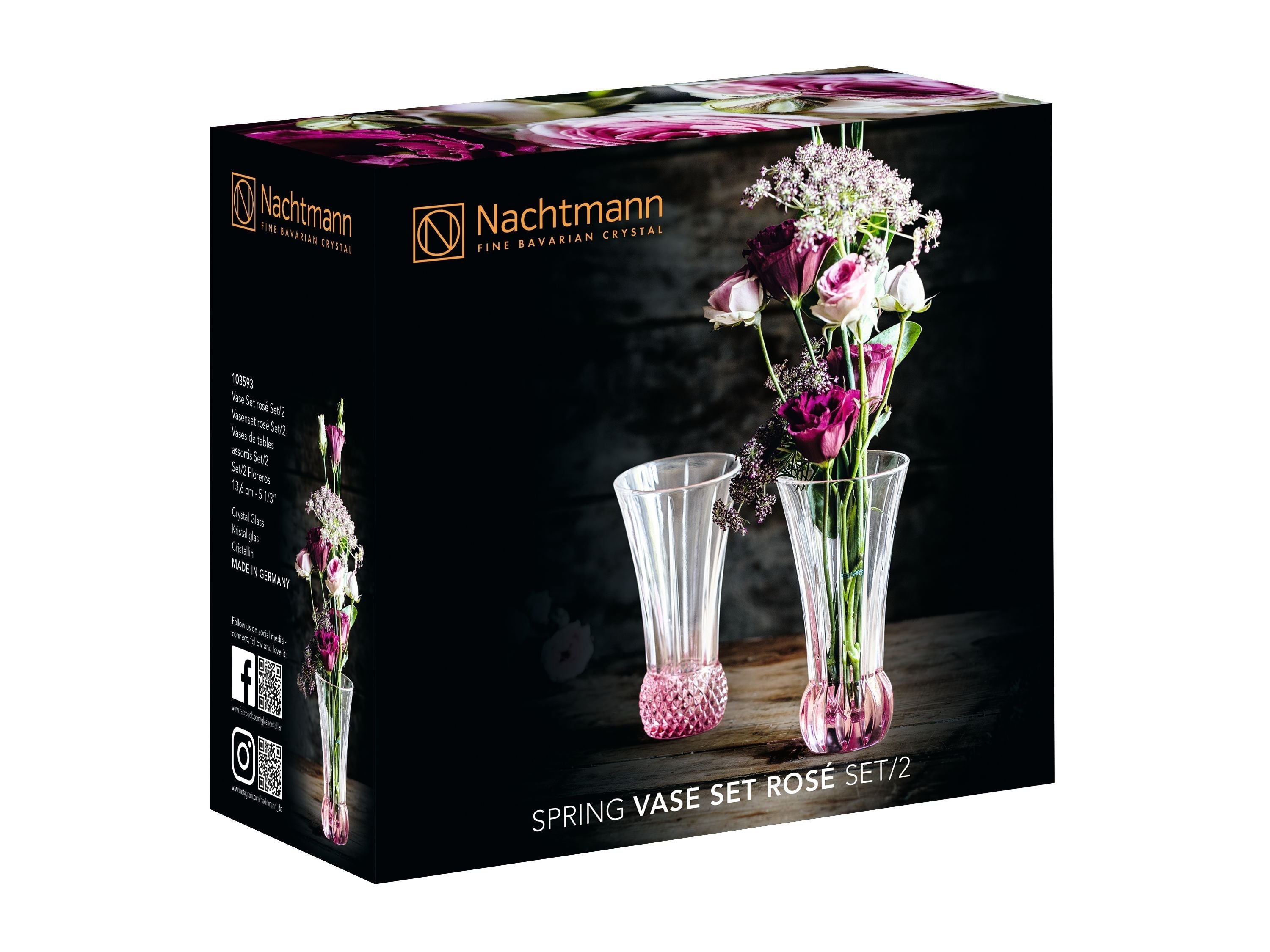 Nachtmann Spring Table wazony Rosè, zestaw 2