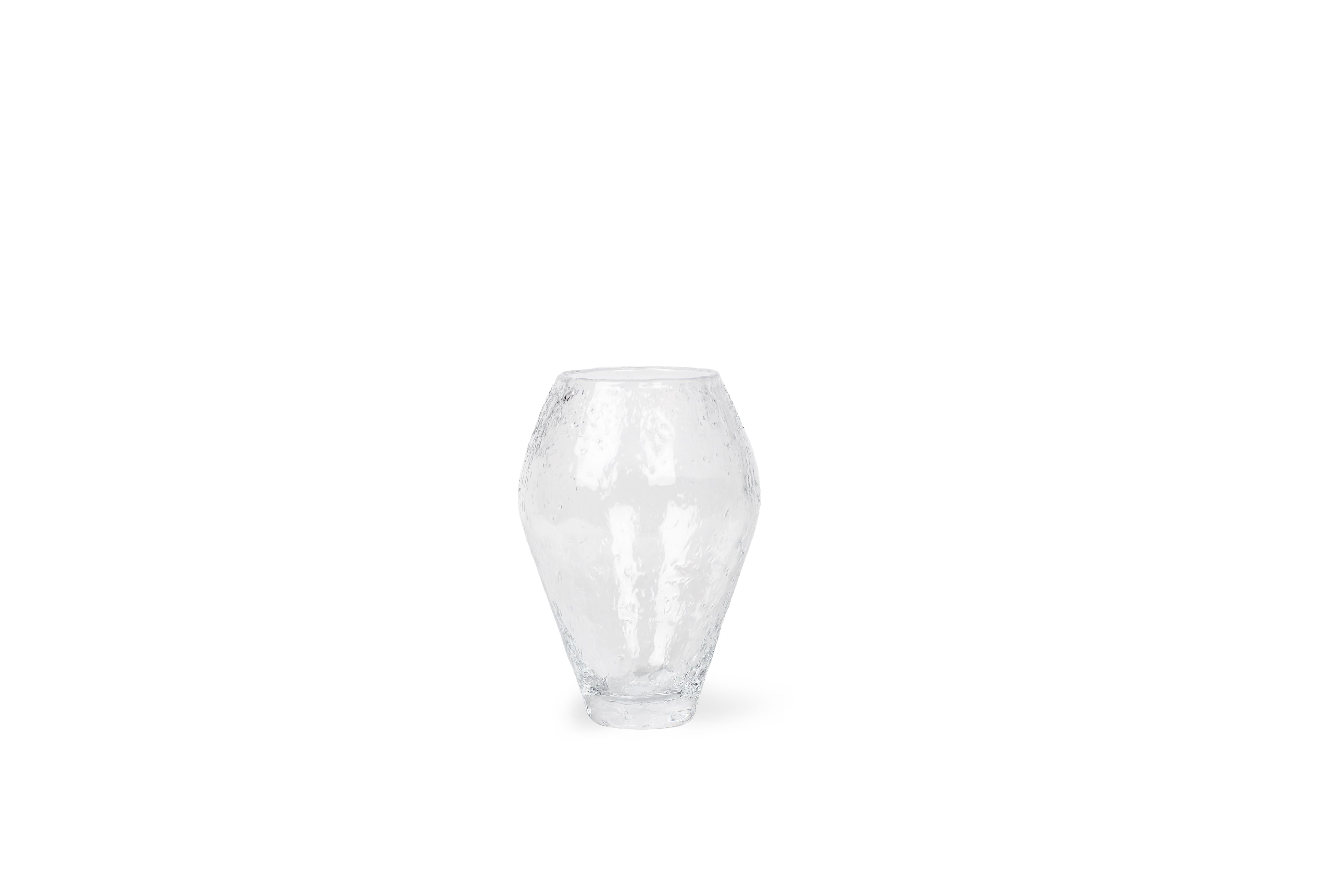 Kolekcja RO zmiażdżona szklana wazon, mały, przezroczysty