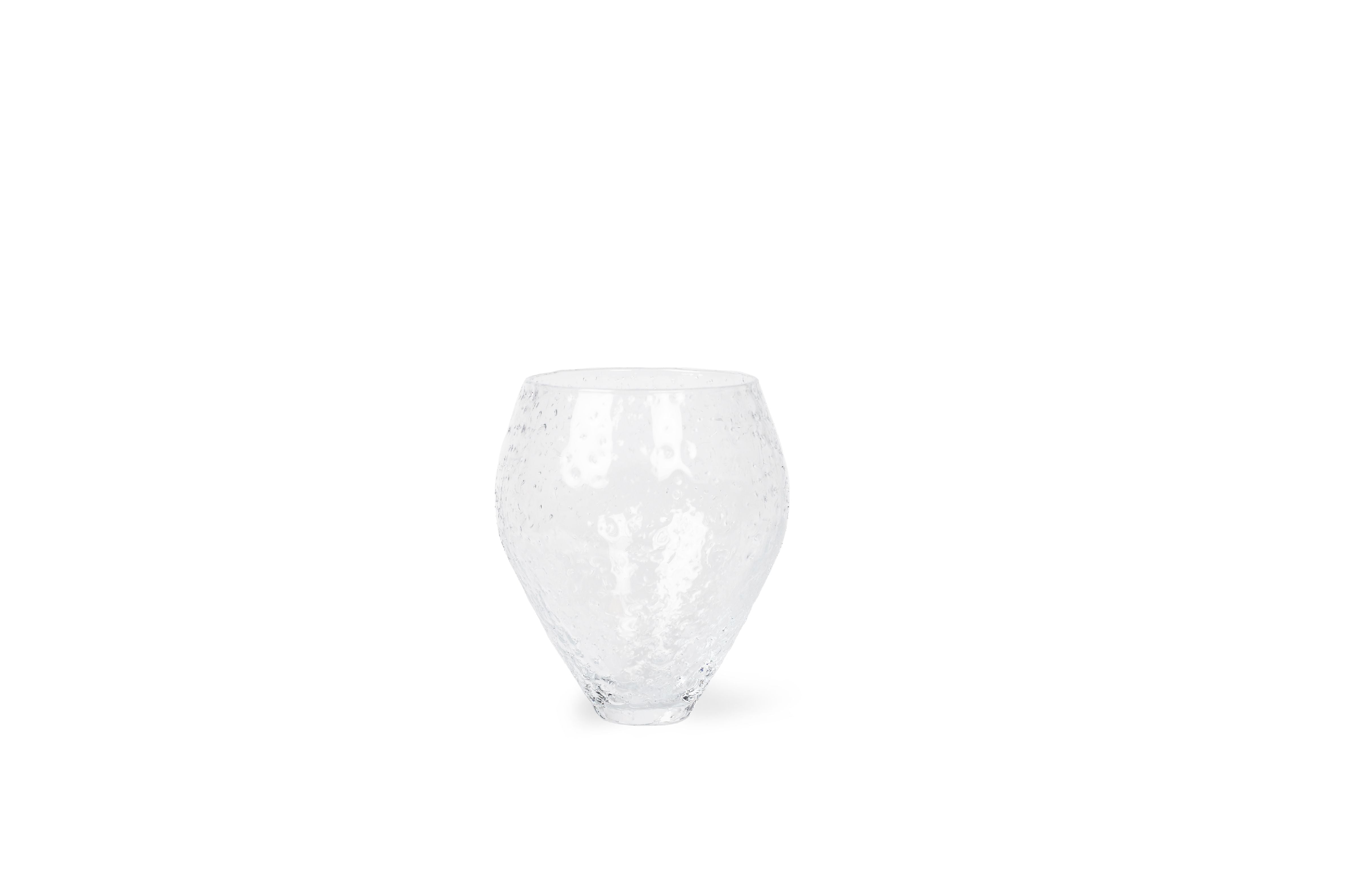 Kolekcja RO zmiażdżona szklana wazon, średni, czysty