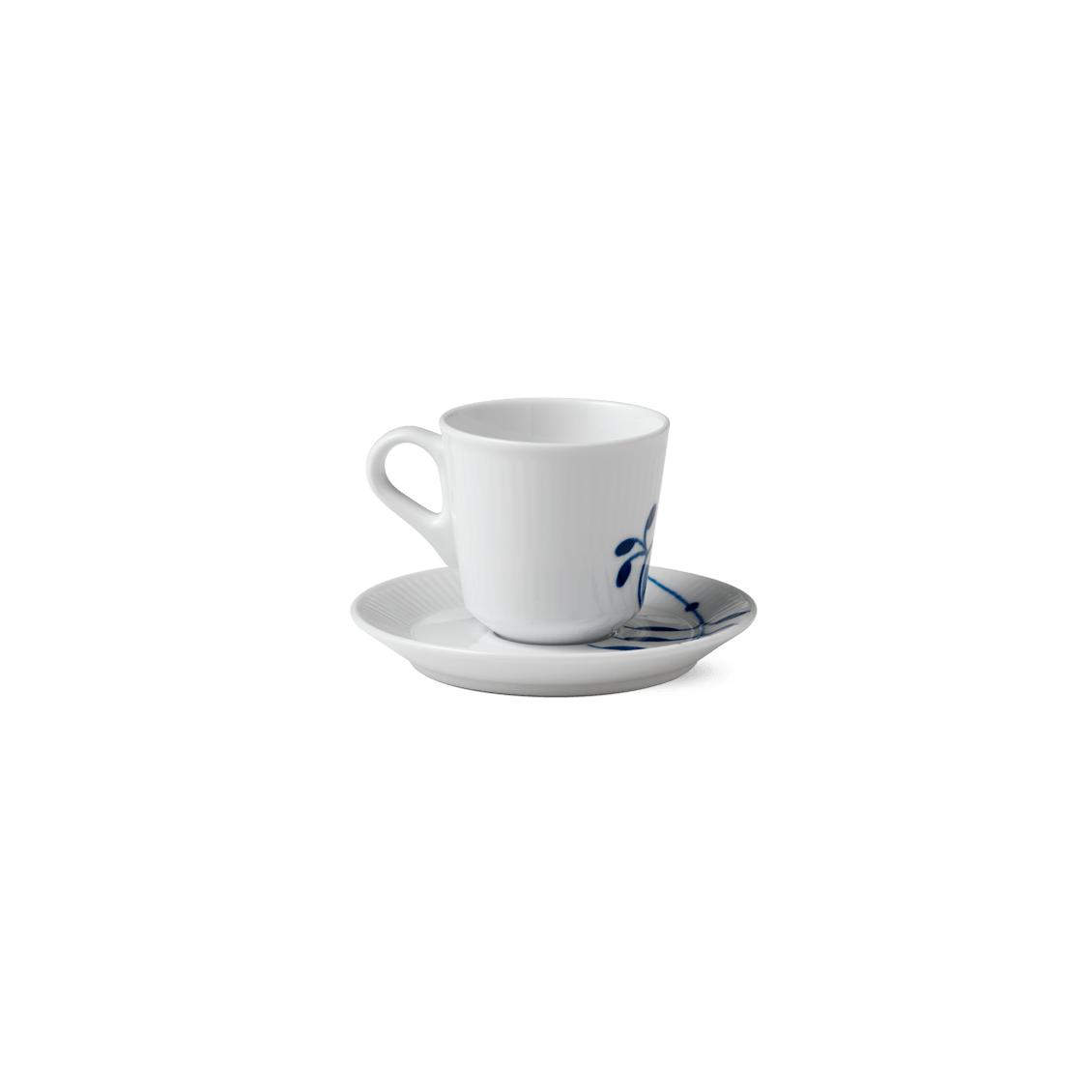 Royal Copenhagen Blue Fleted Mega Espresso Cup W. Saucer, 9cl