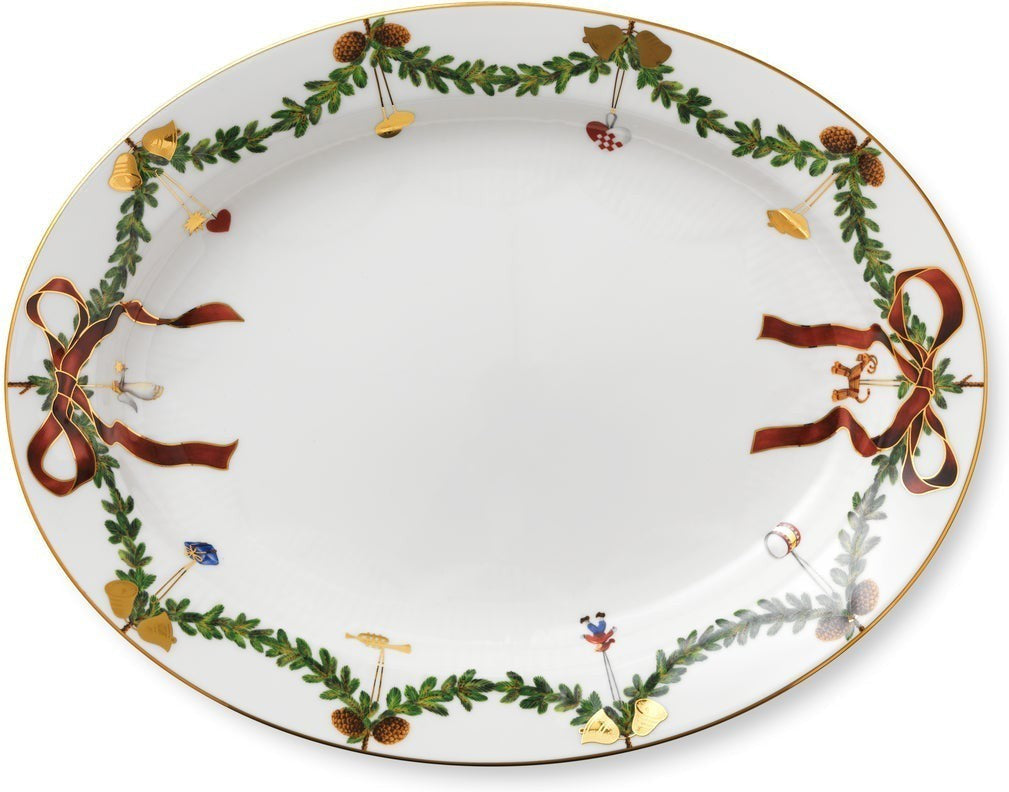 Gwiazda Royal Copenhagen Fled Fled Christmas Plate Oval