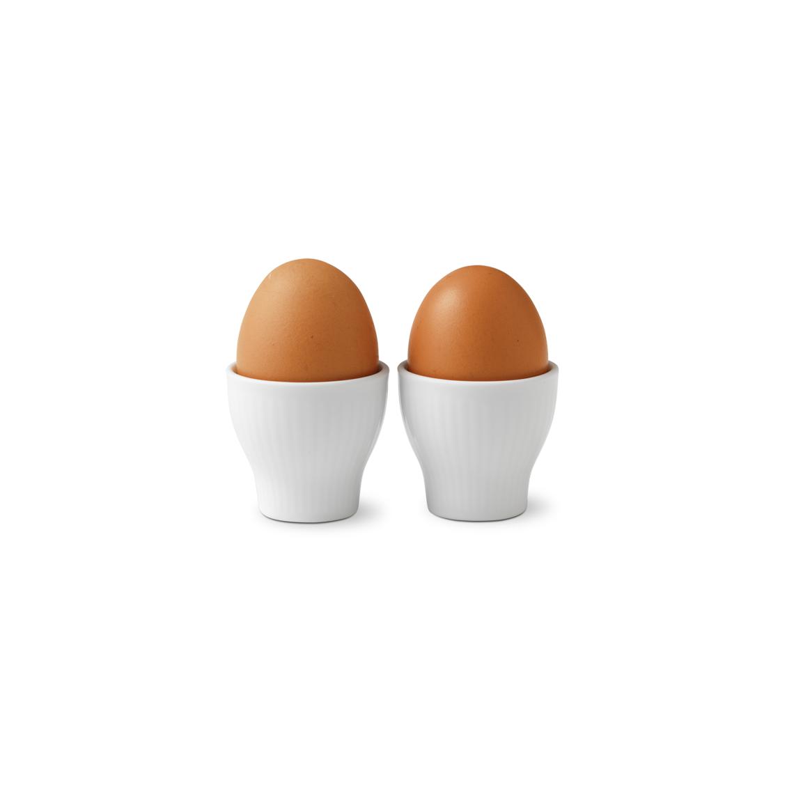 Royal Copenhagen White Fleted Egg Cup, 2PCS