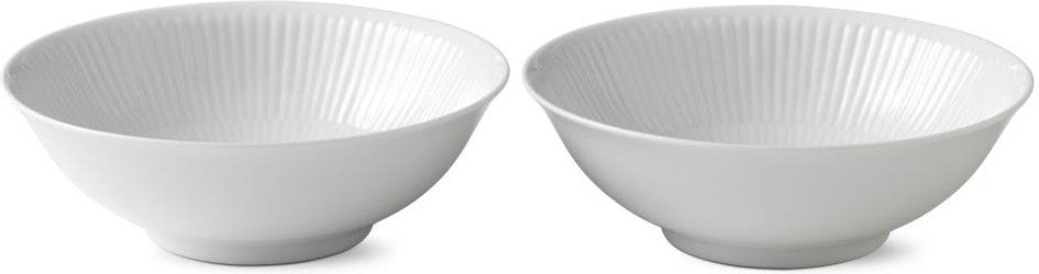 Royal Copenhagen White Flanted Bowl 35cl, 2pcs.
