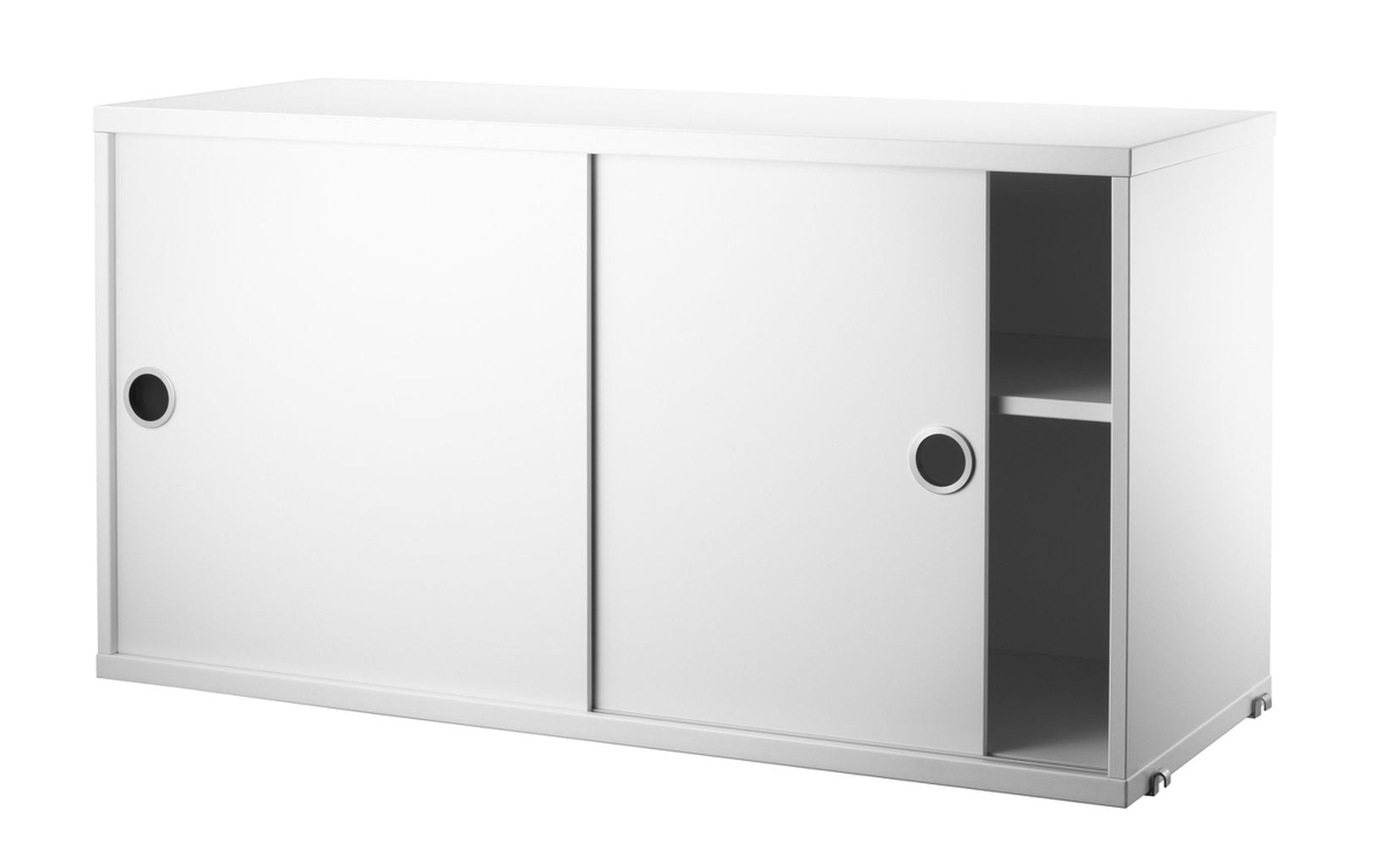Meble sznurkowe element szafki z przesuwnymi drzwiami 30x78x42 cm, biały