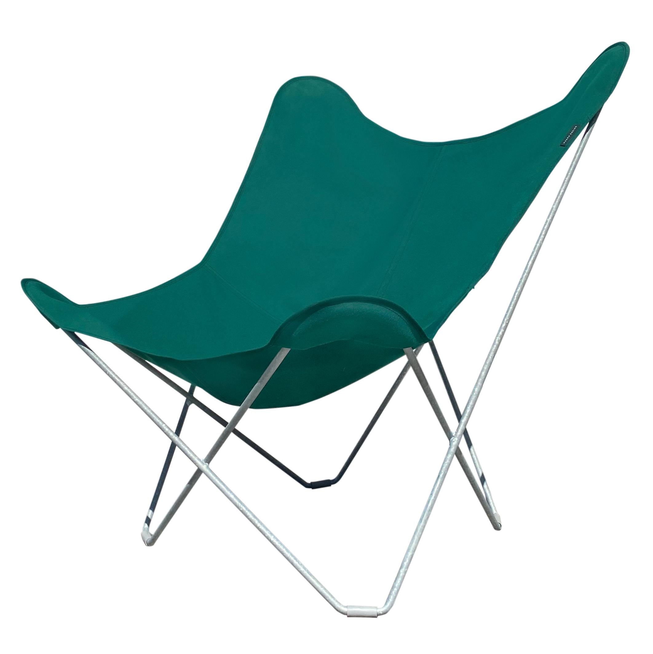 Cuero Sunshine Mariposa Butterfly Chair, Forest Green/Grey Outdoor Frame