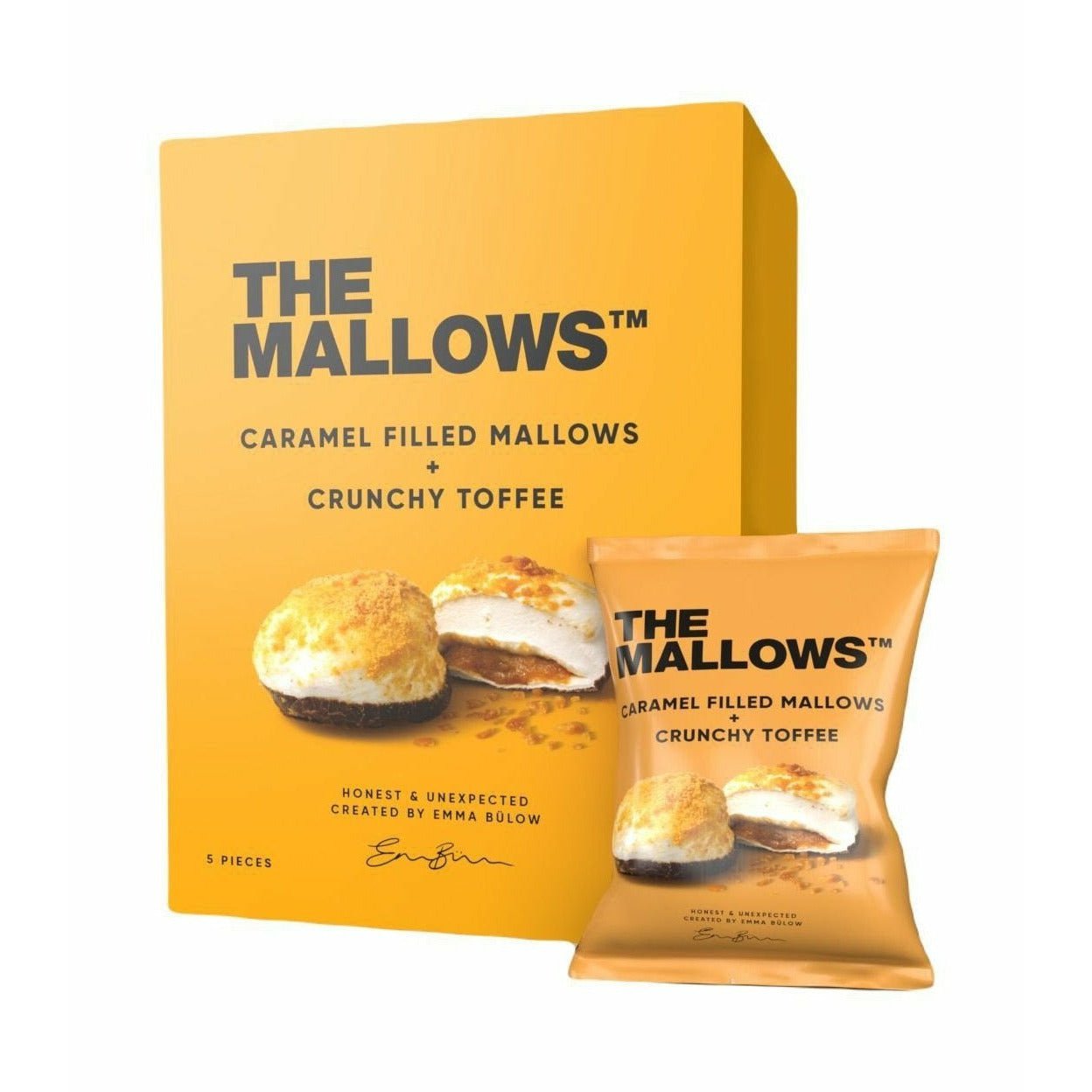 The Mallows Marshmallows z karmelowym wypełniającym chrupiącym toffi, 55G