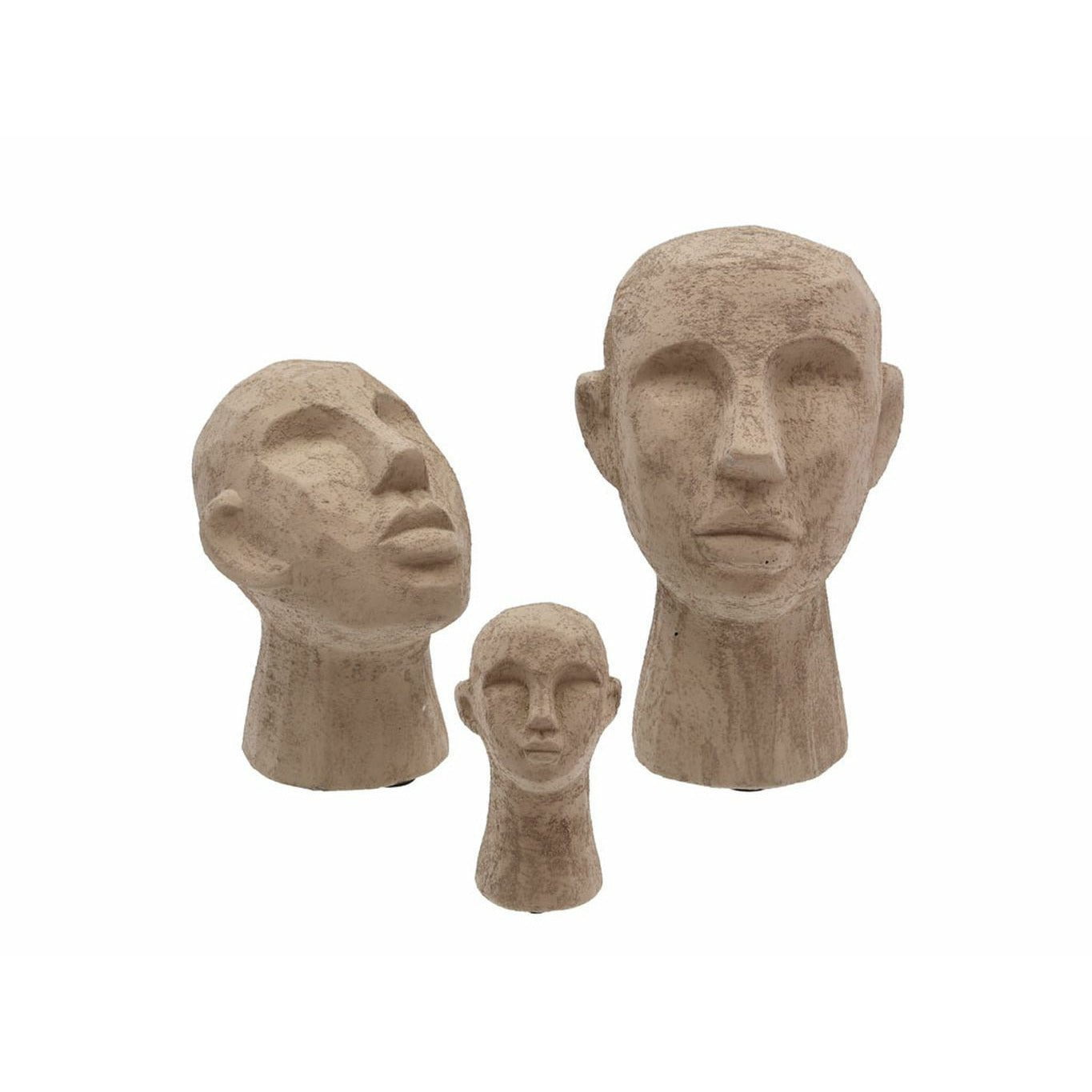 Głowa figury zbioru willi 18,5 x 19,5 x 30 cm, szary/brązowy