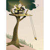 Vissevasse Tree House Plakat, 15 x21 cm