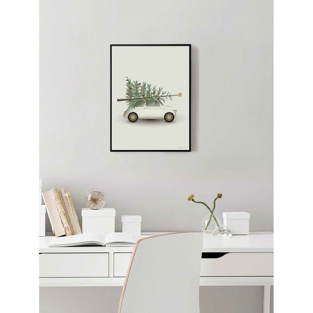 Vissevasse Choinke Tree & Little Car Plakat, 50x70 cm