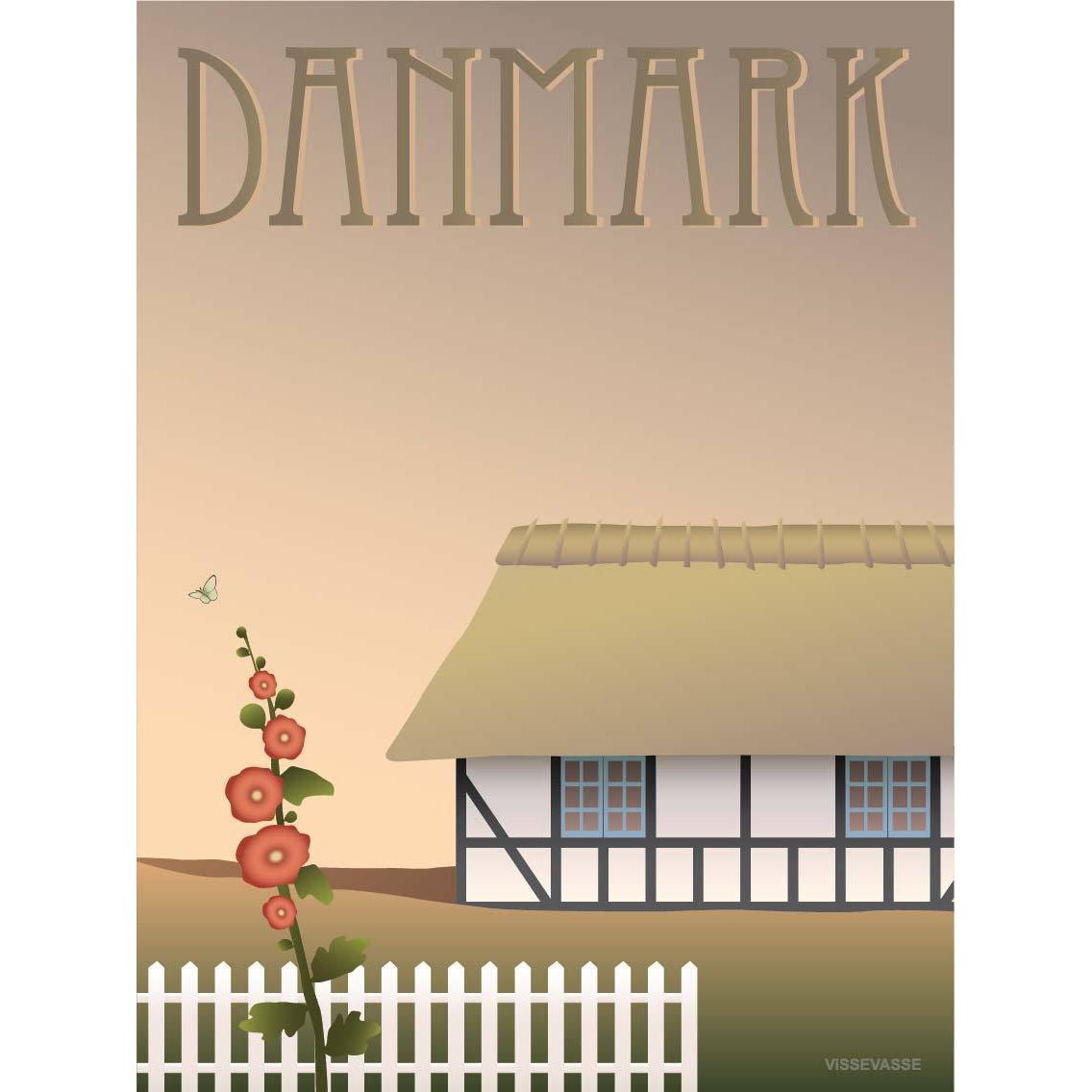 Vissevasse Denmark Plakat Farmhouse, 15 x21 cm