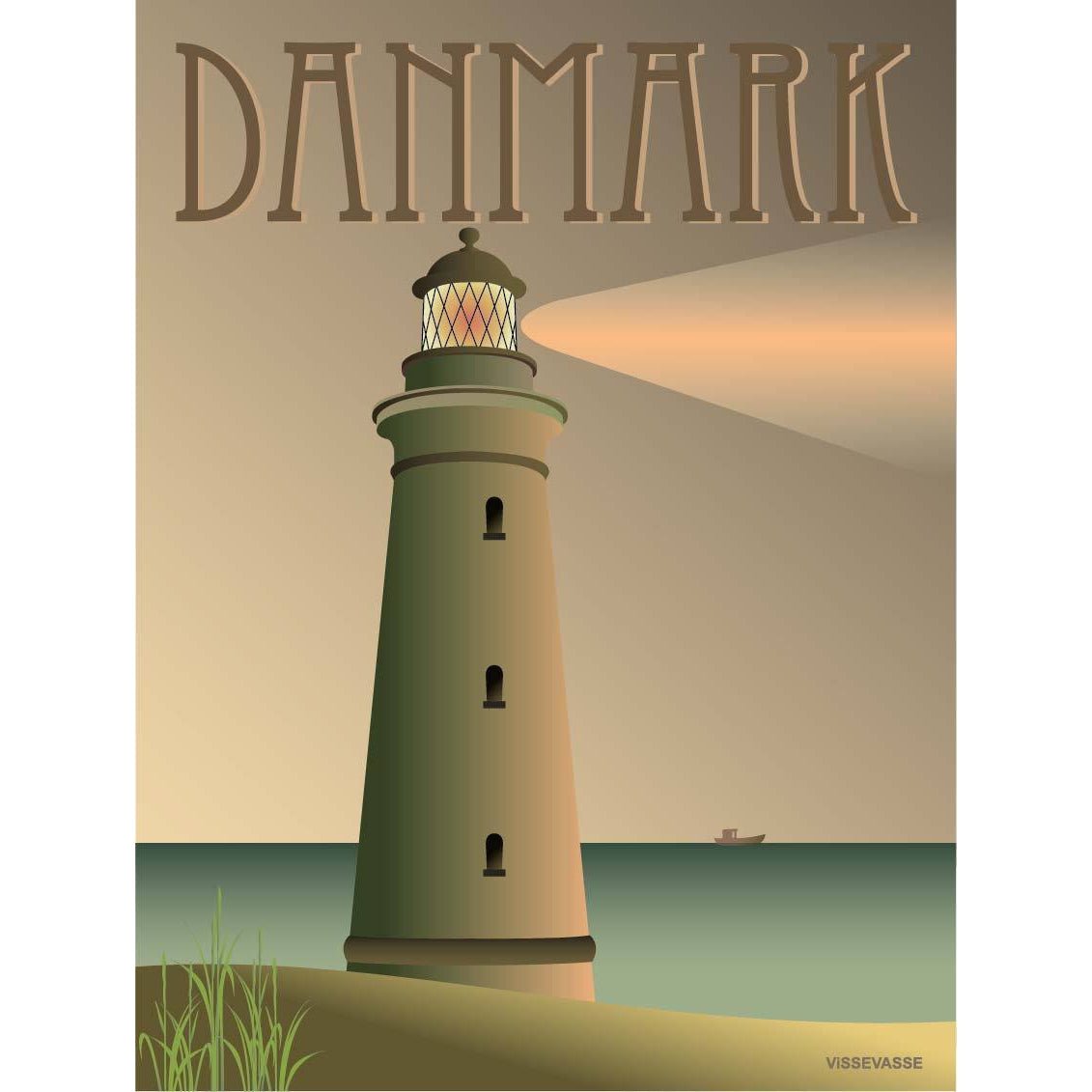 Vissevasse Dania Lighthouse Plakat, 15 x21 cm