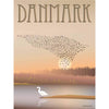 Vissevasse Denmark Black Sun Plakat, 15 x21 cm