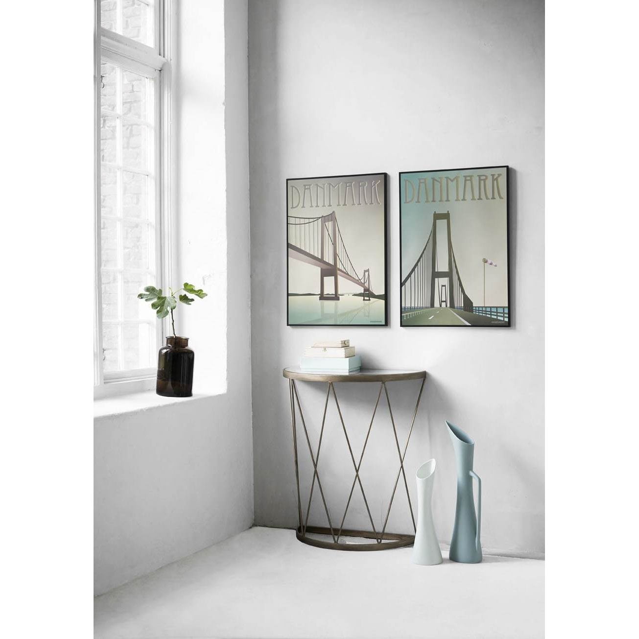 Vissevasse Denmark Storebælts Bridge Plakat, 15 x21 cm
