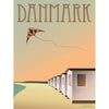 Vissevasse Denmark Beach Houses Plakat, 50 x 70 cm