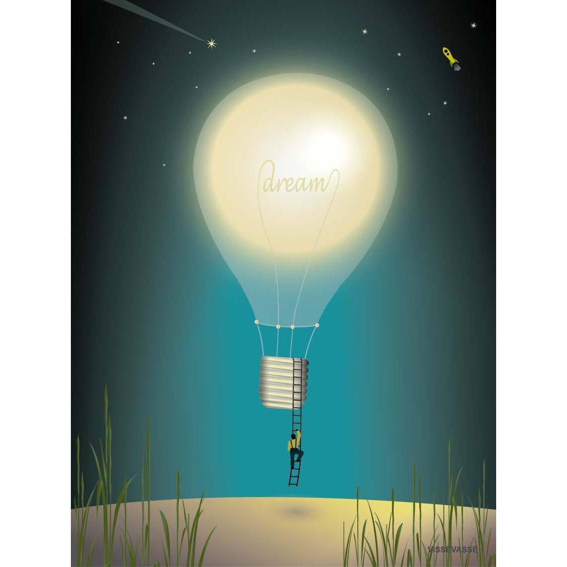 Vissevasse Dreaming Plakat, 15 x21 cm