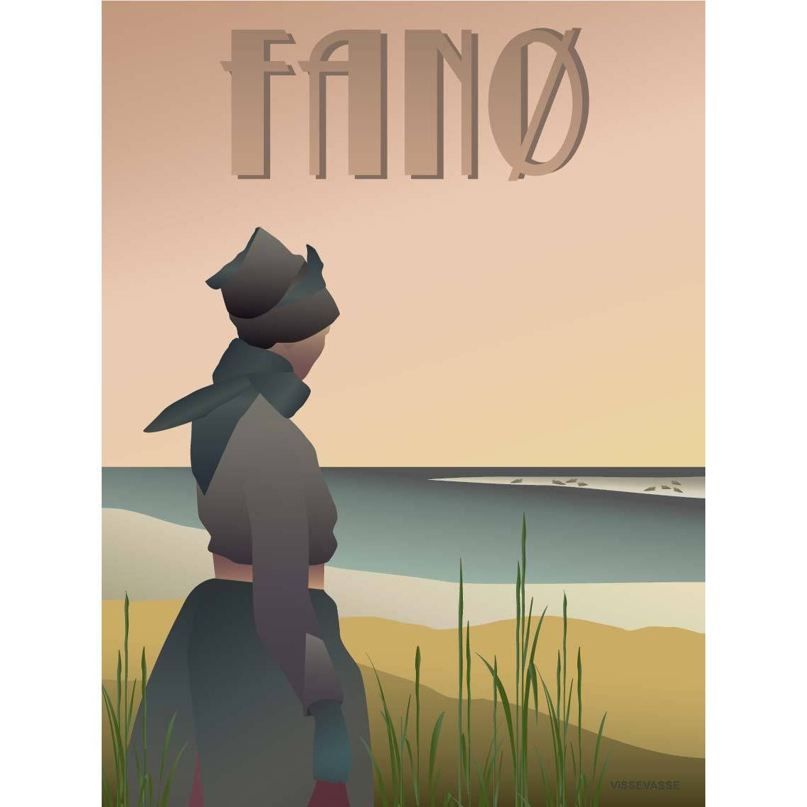 Vissevasse Fanø Girl Plakat, 15 x21 cm