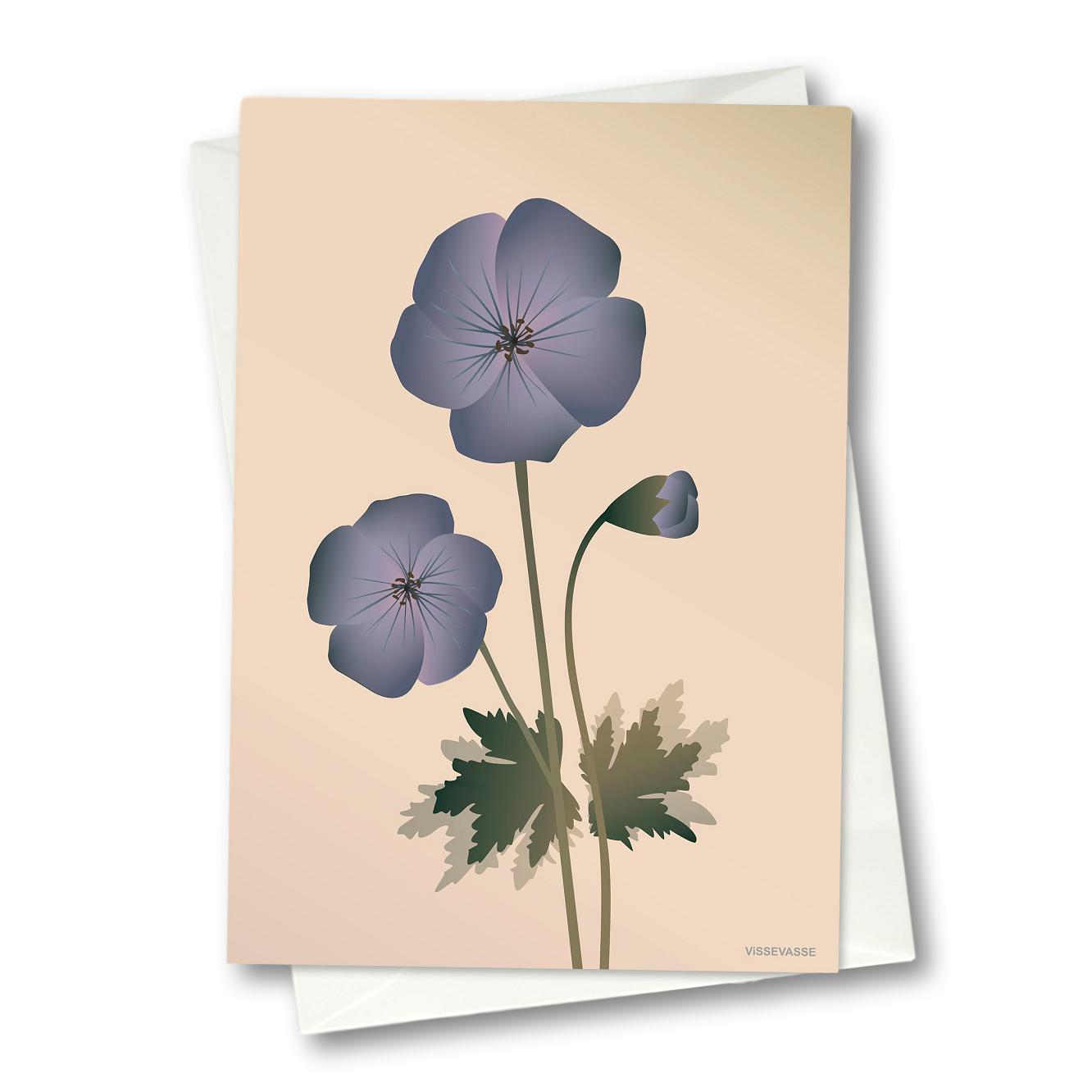 Vissevasse Geranium Greeting Card, 10,5 x 15 cm