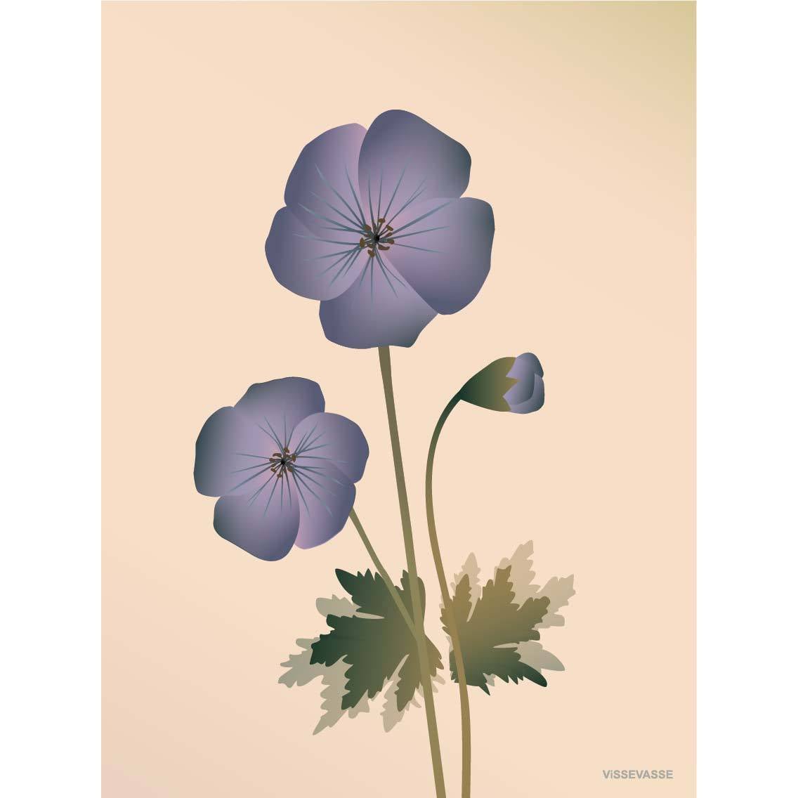 Vissevasse Geranium Plakat 15 x21 cm, nago