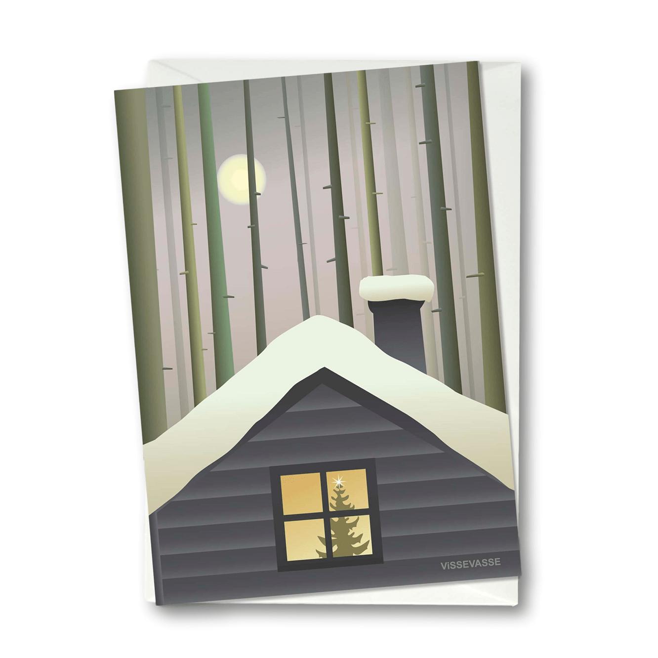 Vissevasse House w Woods Greeting Card, 10,5 x 15 cm