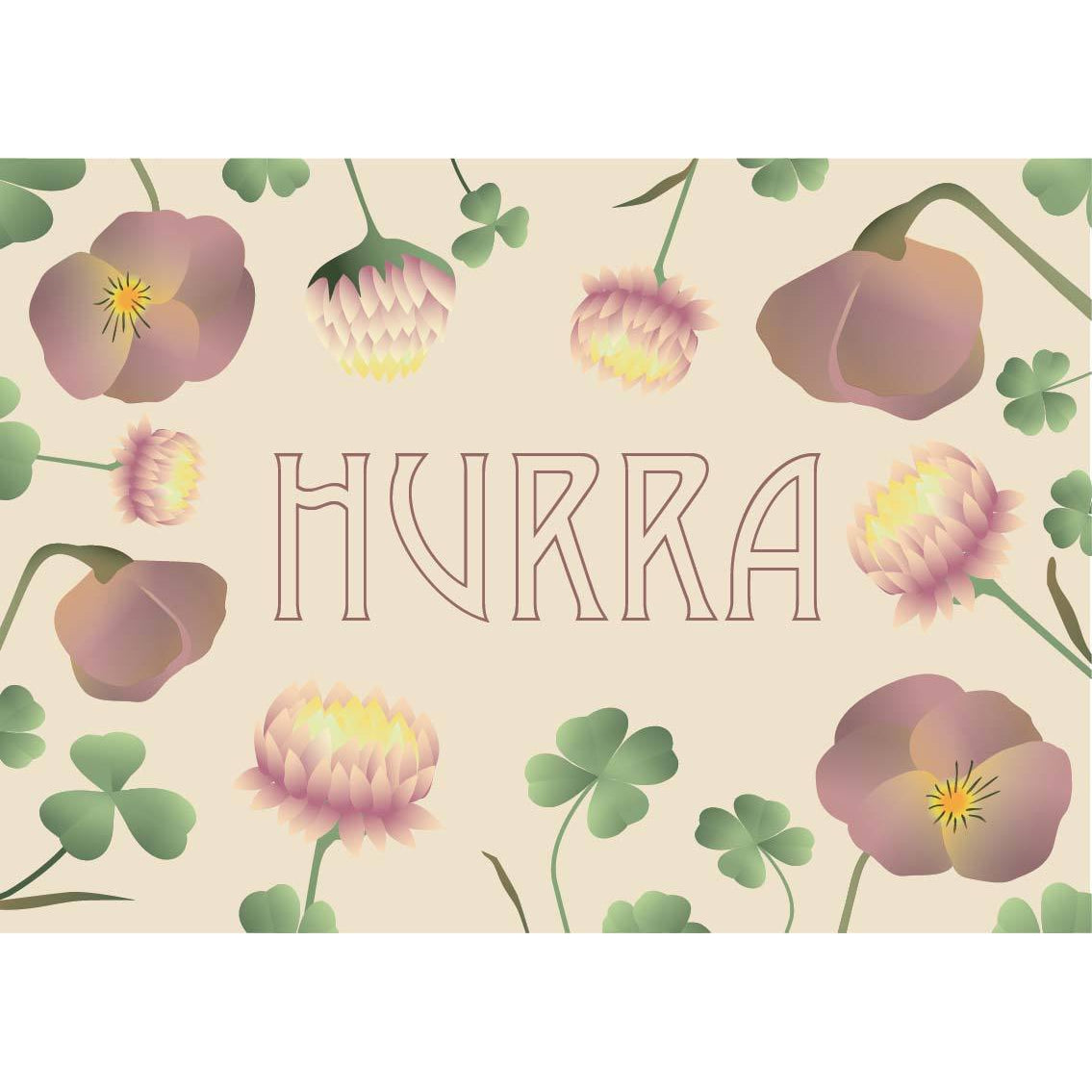 Vissevasse Hurra Flower Bouquet Greeting Card, 10,5 x 15 cm