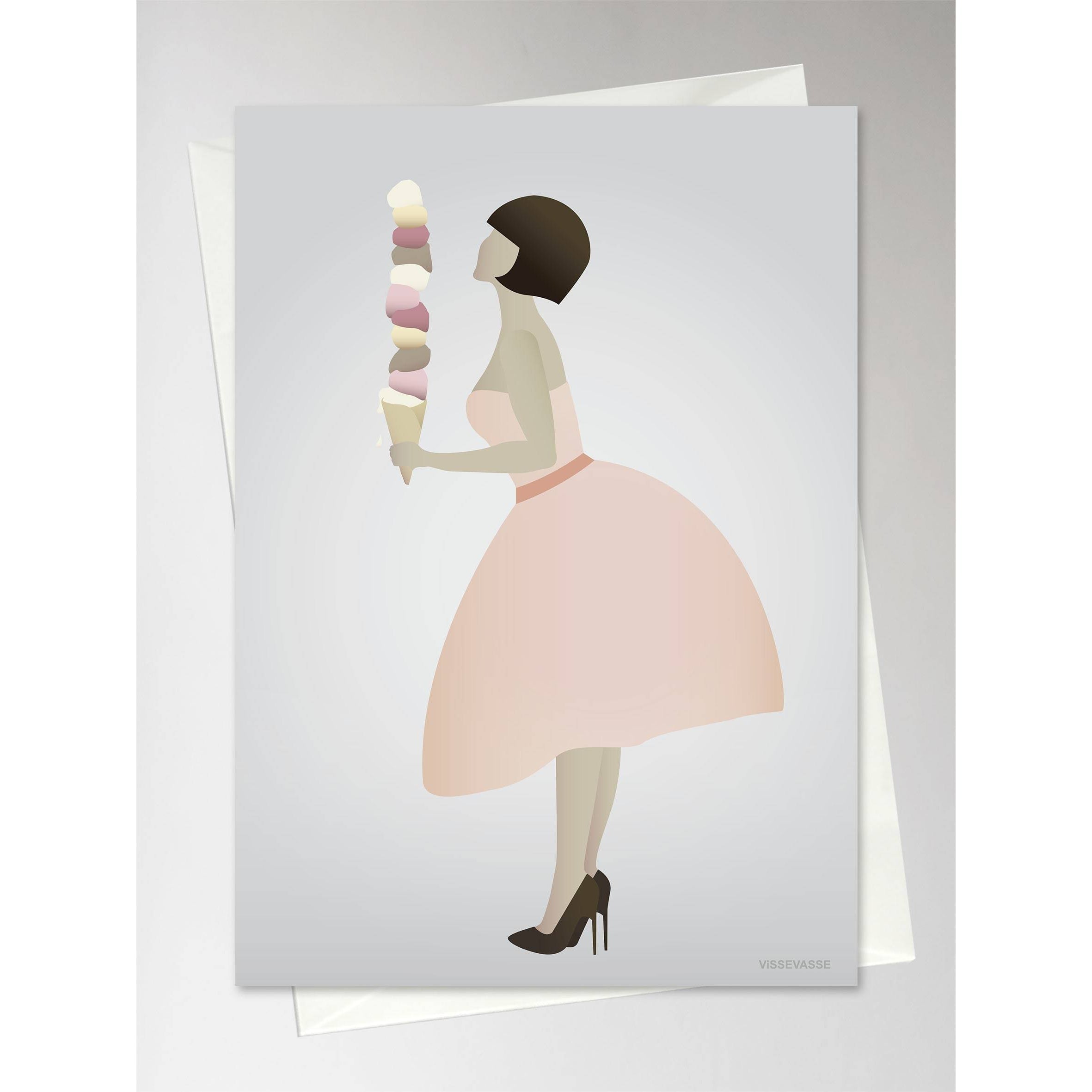 Vissevasse Ice Cream Lady Carding, 10,5 x 15 cm