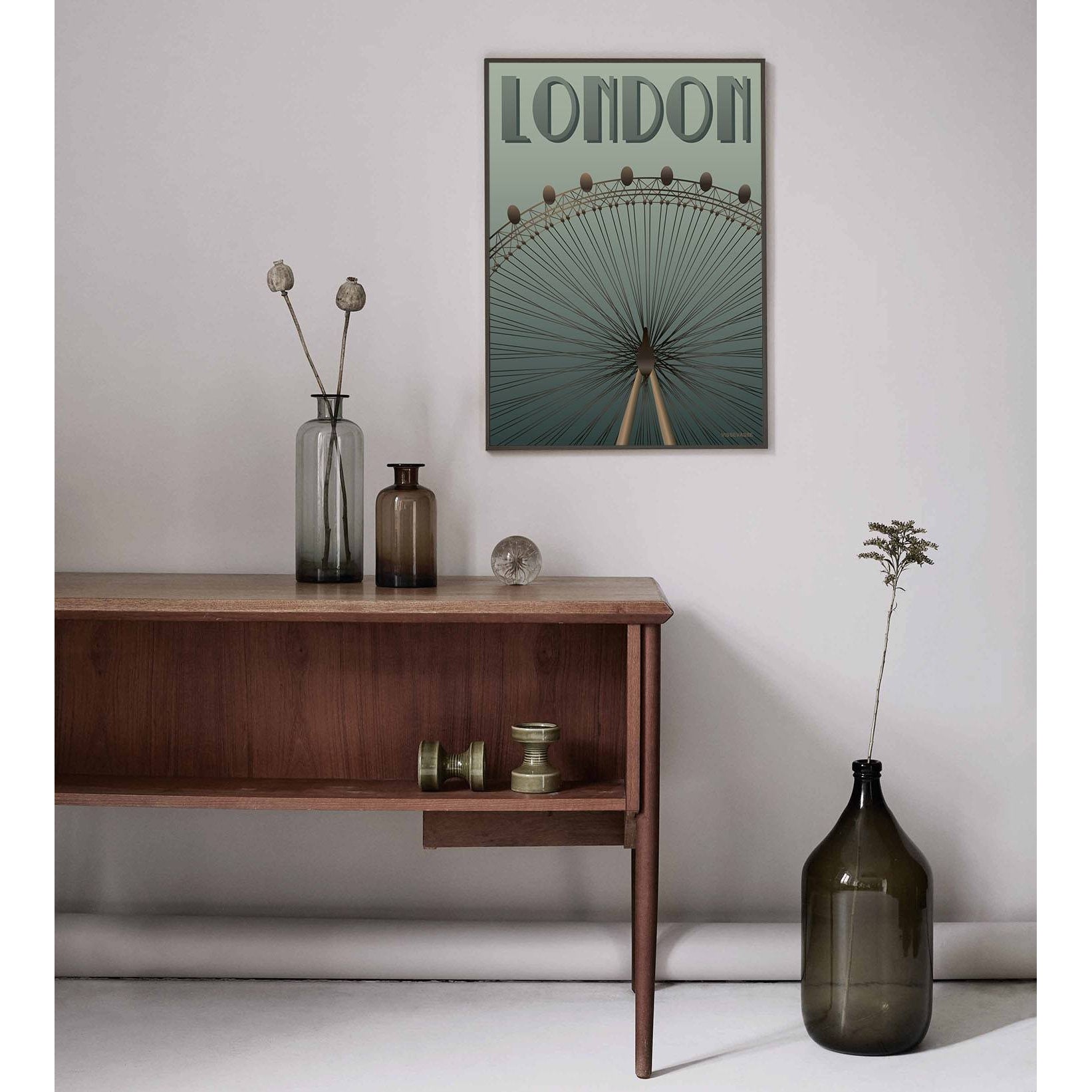 Vissevasse London Eye Plakat, 15 x21 cm