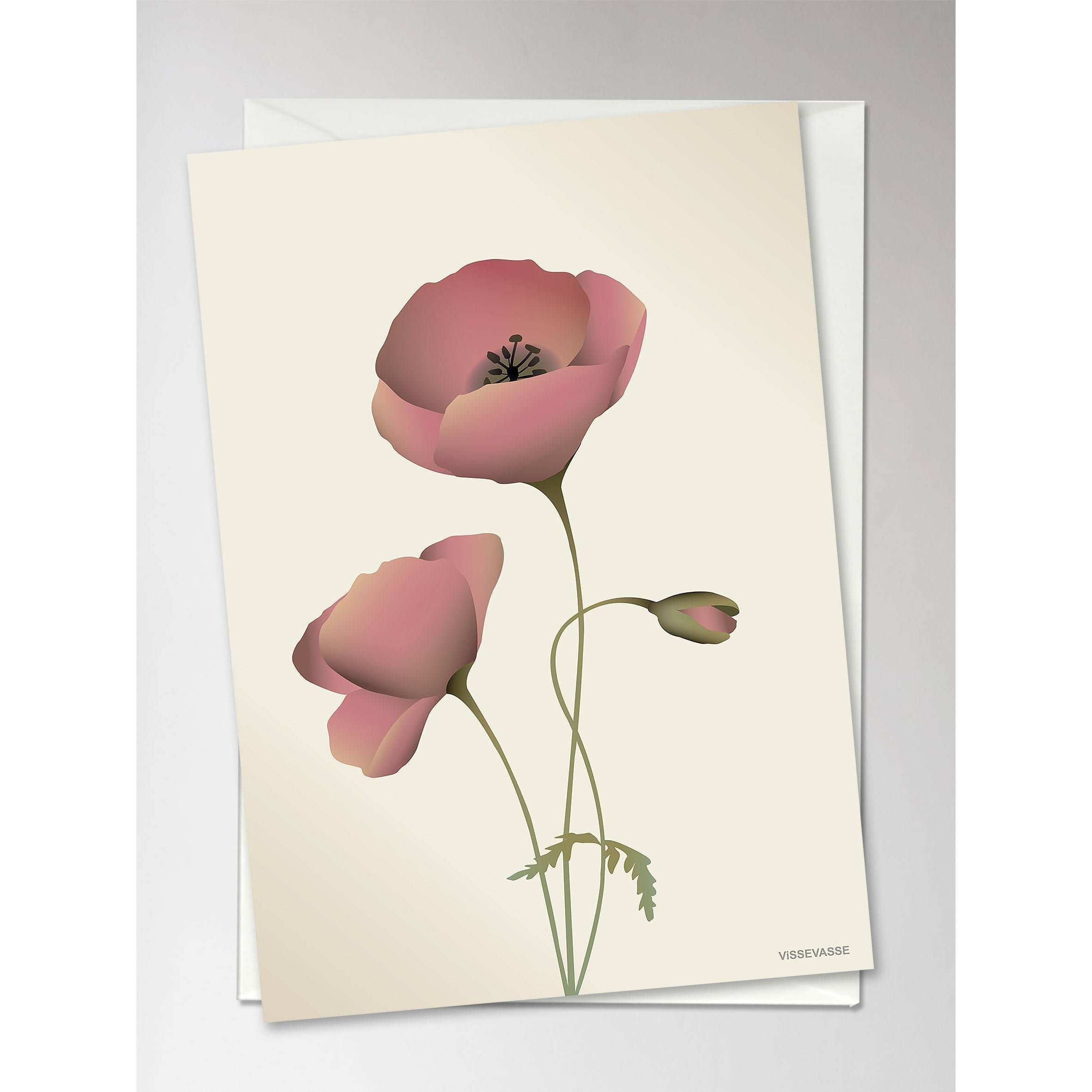Vissevasse Poppy Greeting Card, Bora, 10,5 x 15 cm