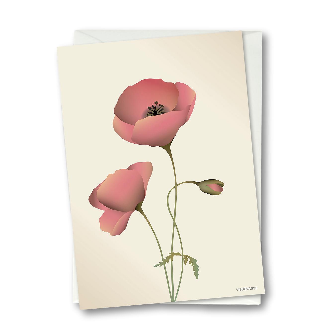 Vissevasse Poppy Greeting Card, Bora, 10,5 x 15 cm