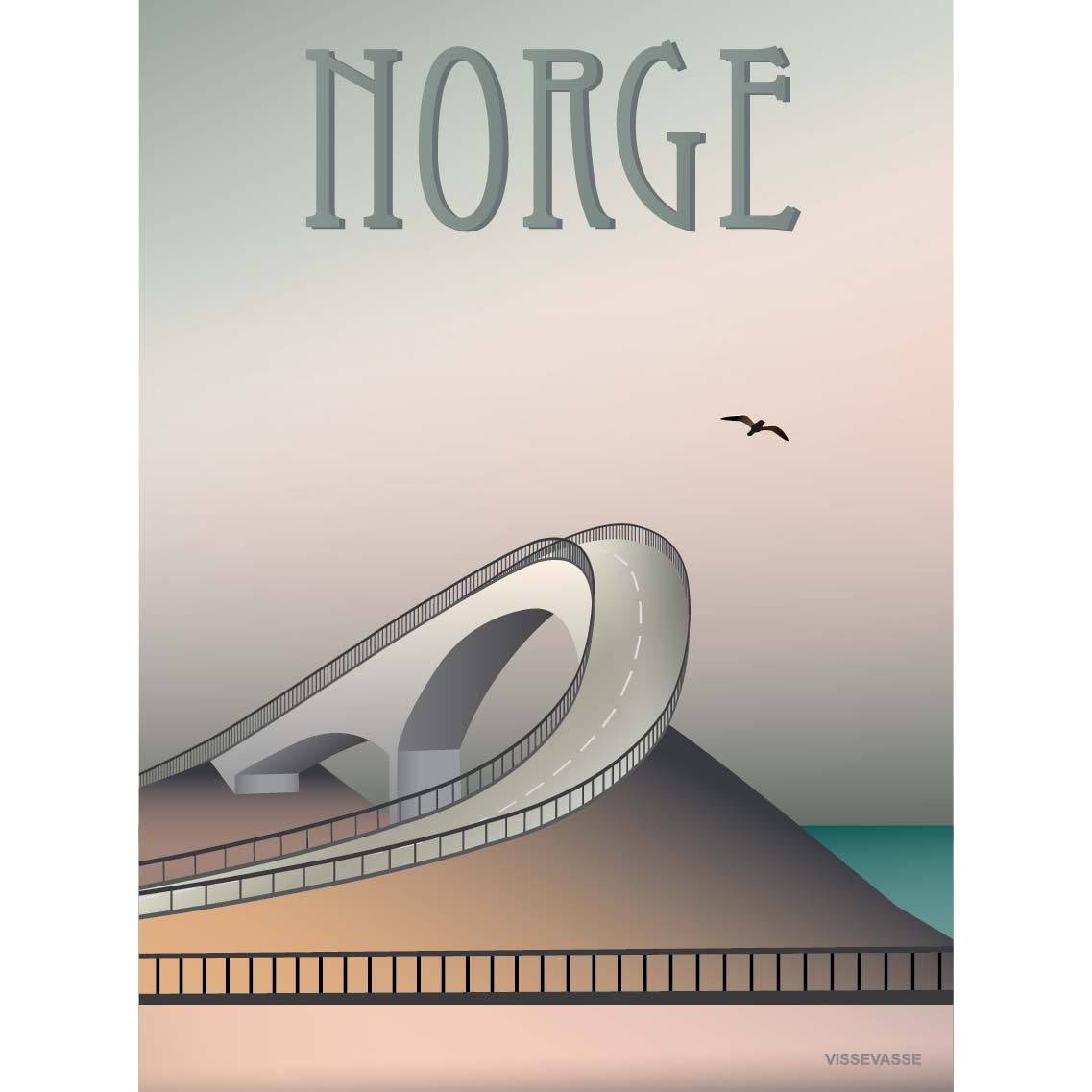 Vissevasse Norway Atlantic Road Plakat, 15 x21 cm
