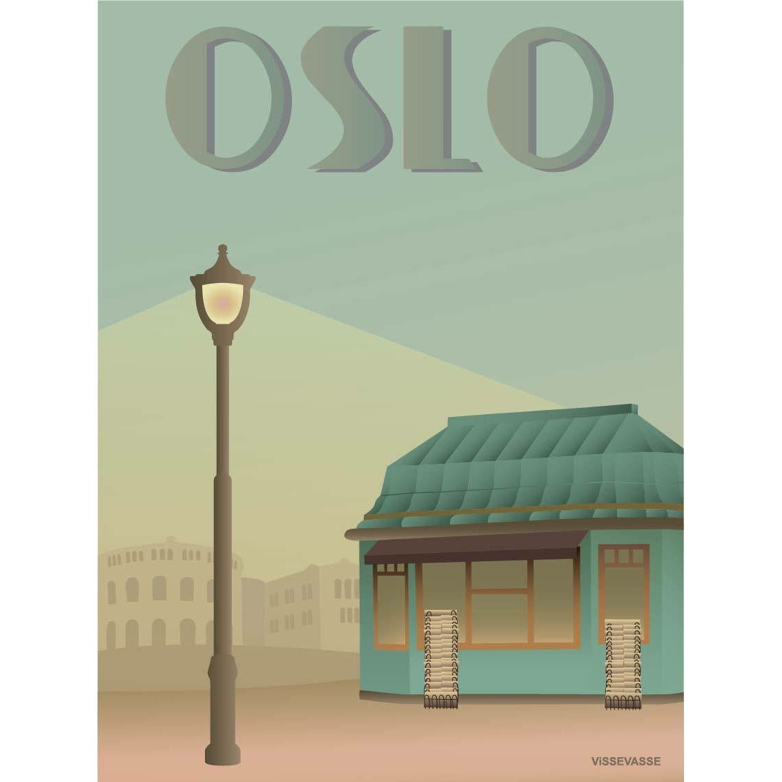 Vissevasse Oslo Newsstand Poster, 70 X100 Cm
