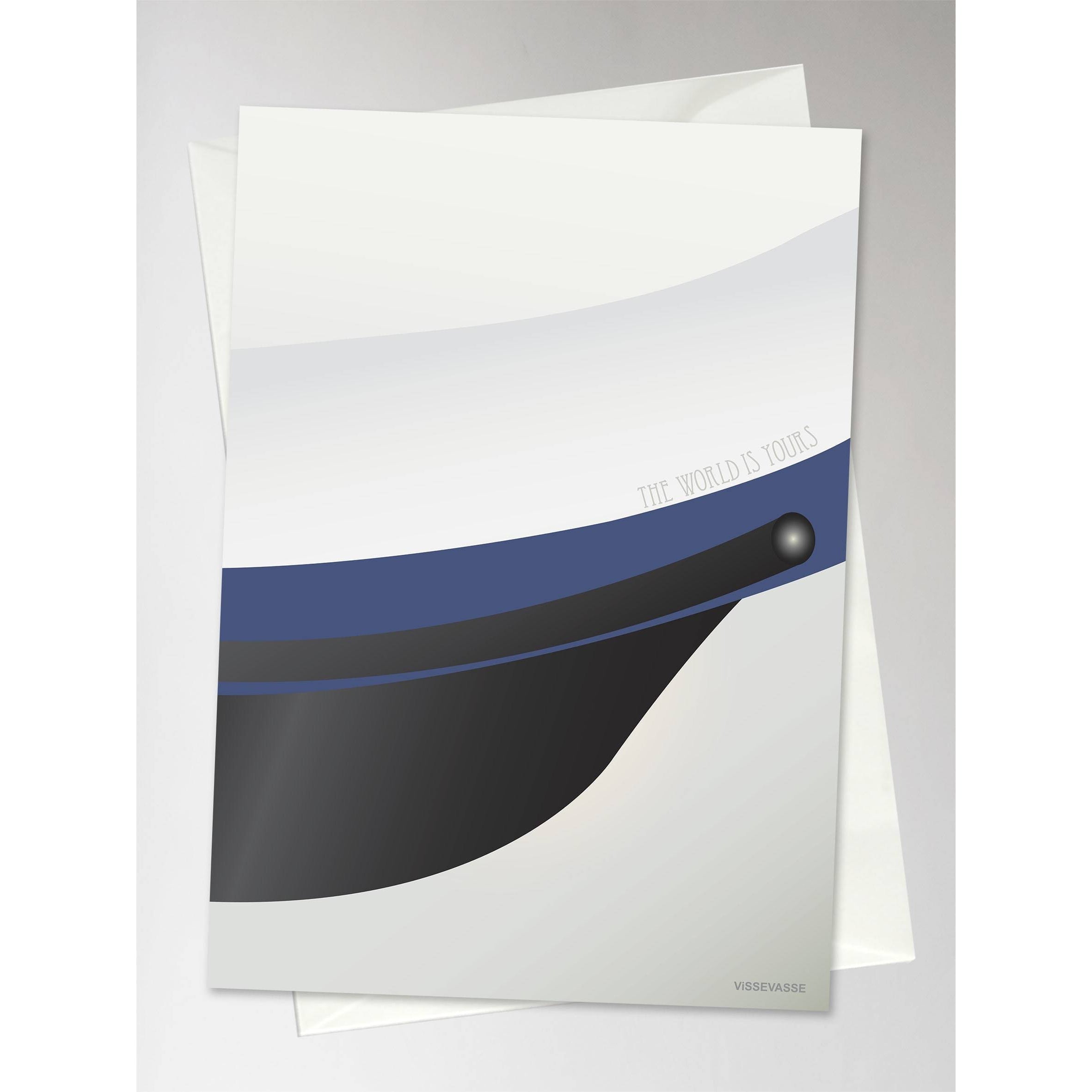 Vissevasse Student Hat Greeting Card 10,5 x 15 cm, niebieski