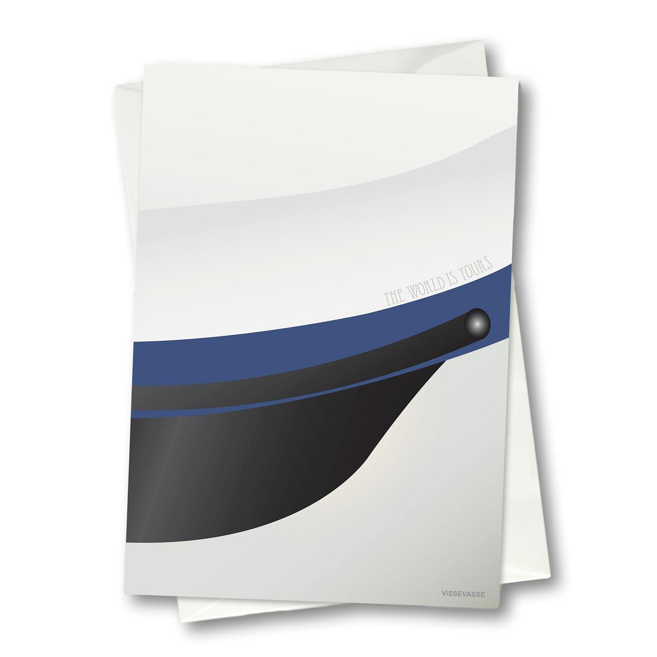 Vissevasse Student Hat Greeting Card 10,5 x 15 cm, niebieski