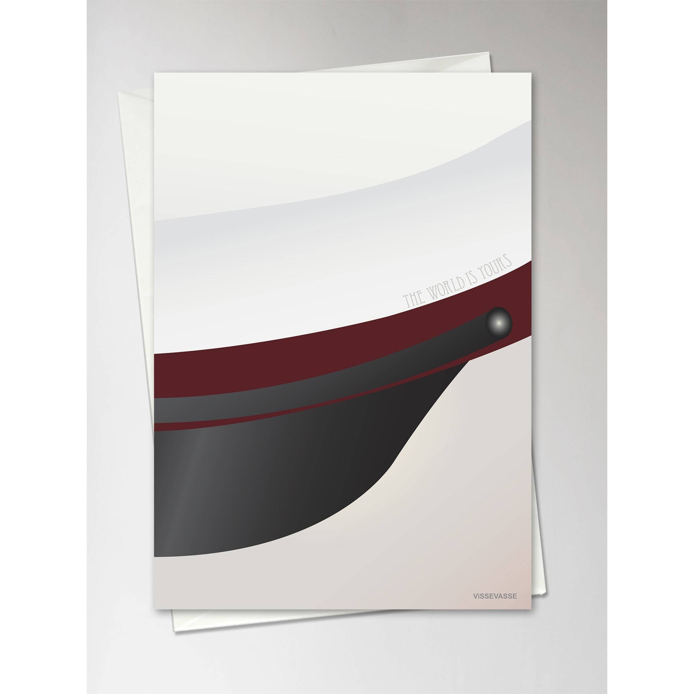 Vissevasse Student Hat Greeting Card 10,5 x 15 cm, czerwony