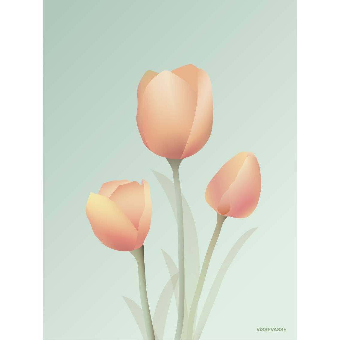 Vissevasse Tulip Plakat 15 x21 cm, mięta