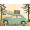 Vissevasse VW Beetle zielony plakat, 15 x21 cm